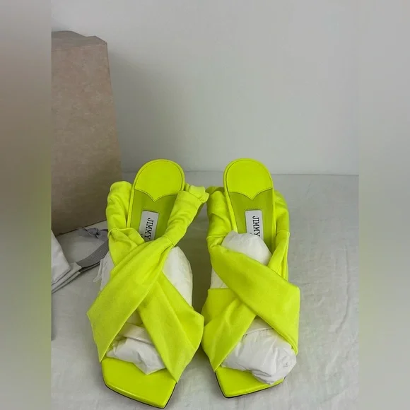 JIMMY CHOO NEOMA 110 NEON APPLE GREEN - 37 - Picture 13 of 14